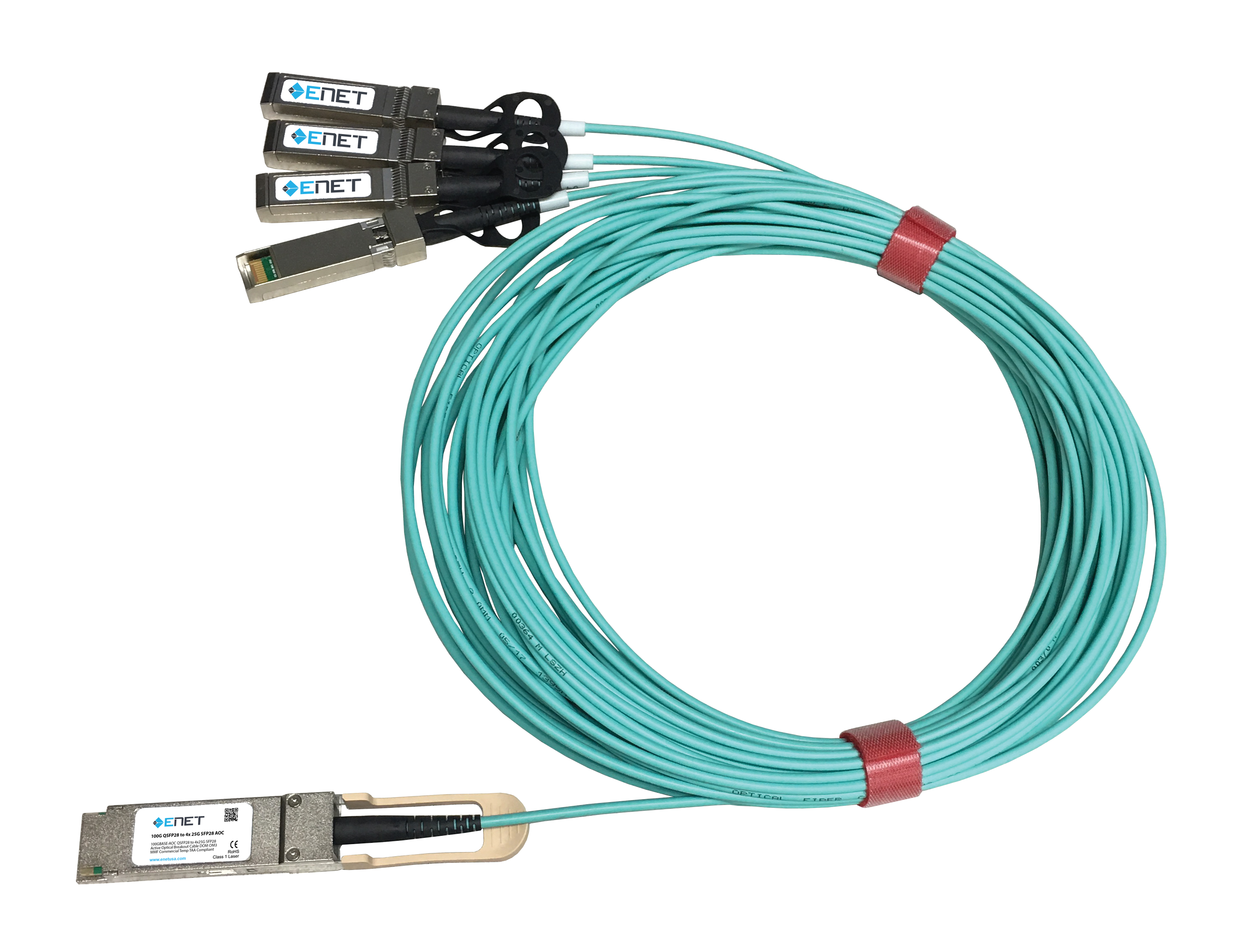 100GBASE-AOC QSFP28 to 4x 25G SFP28 Active Optical Cable