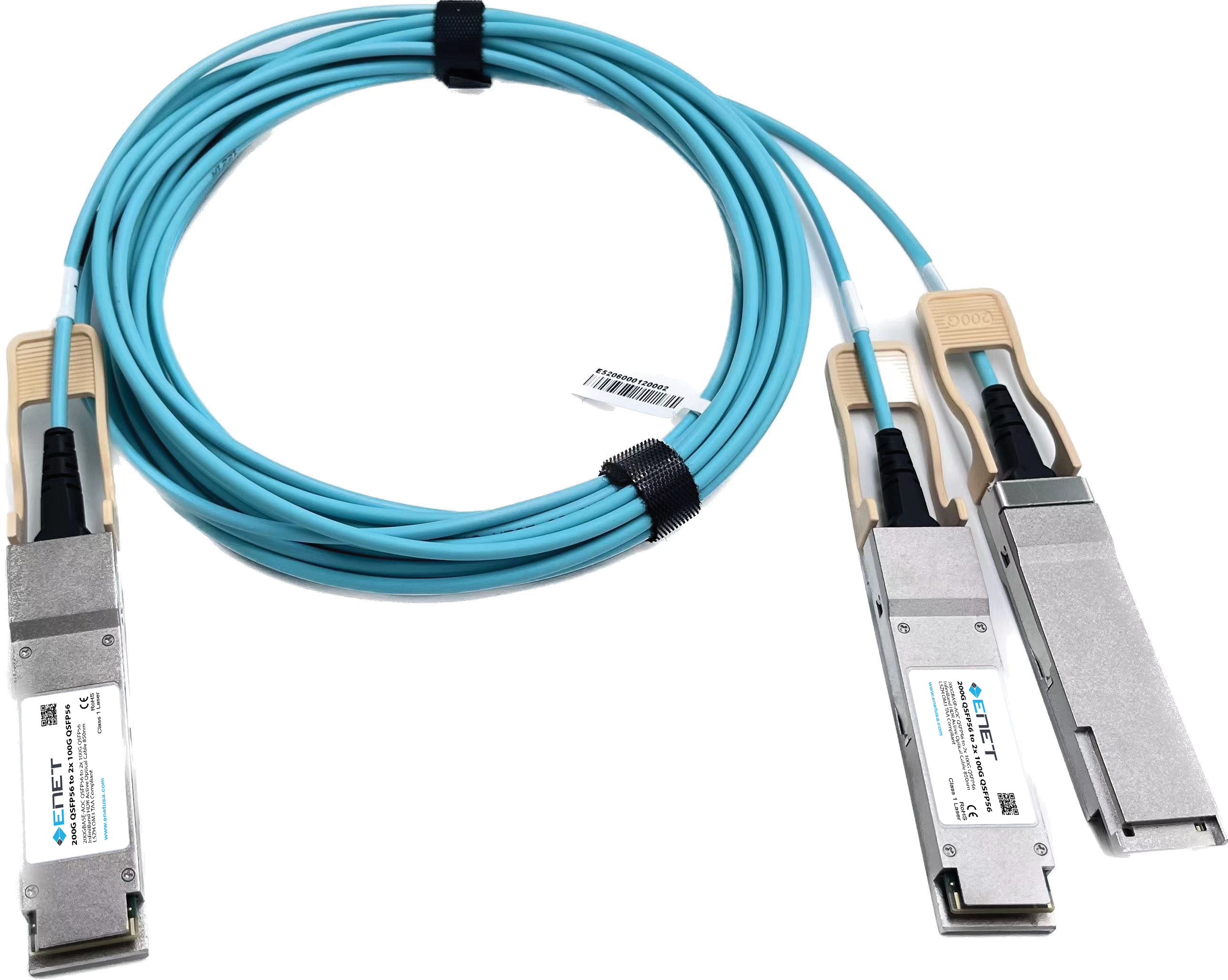 200GBASE-AOC QSFP56 to 2x 100G QSFP56 Active Optical Cable