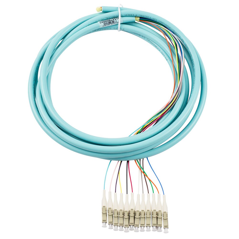OM4 50/125 Multimode 12-Strand Fiber Optic Pigtail