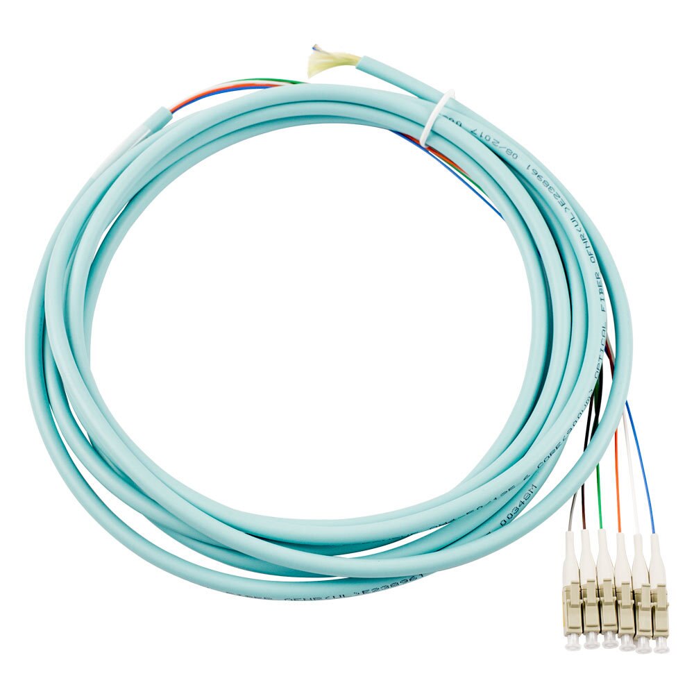 OM4 50/125 Multimode 6-Strand Fiber Optic Pigtail