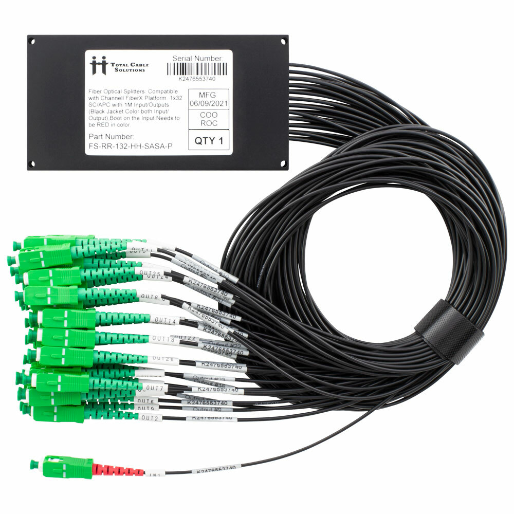 Channell FiberX Compatible Ruggedized PLC Fiber Splitter