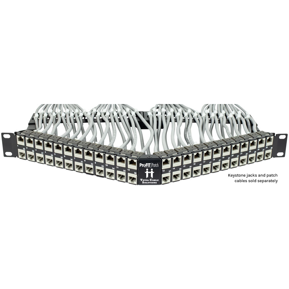 ProFIT Patch 1U 48 Port Angled Keystone Jack Panel (Unloaded) - Image 2