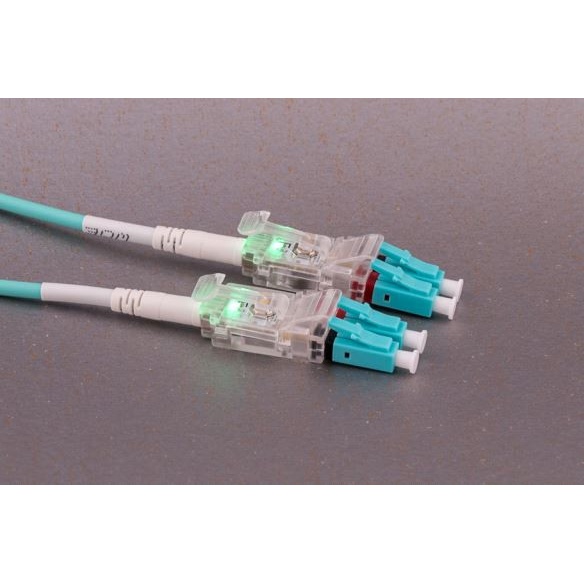 OM4 BRIGHT Traceable Duplex Fiber Cable, LC/LC