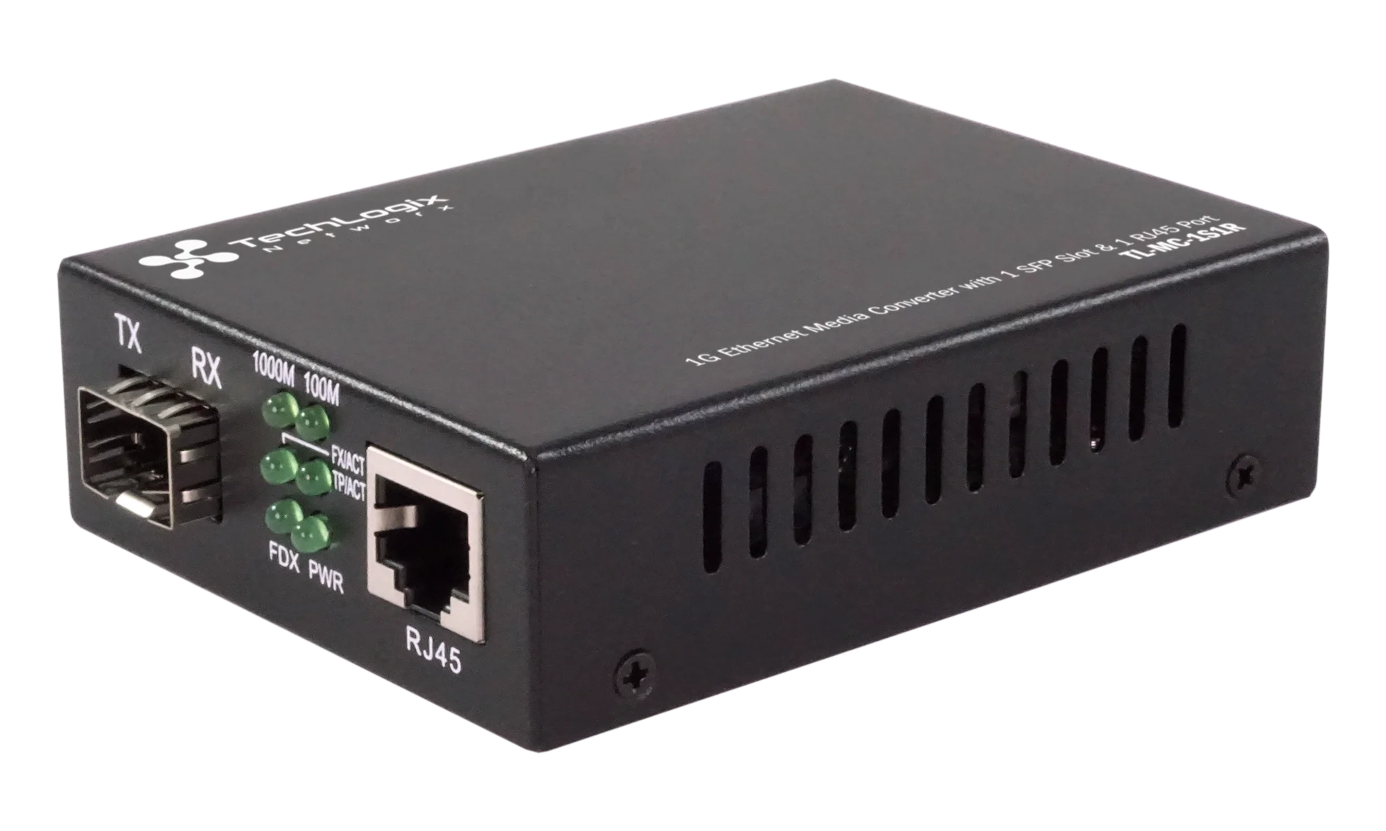 1G Ethernet Media Converter with 1 SFP Slot and 1 RJ45 Port