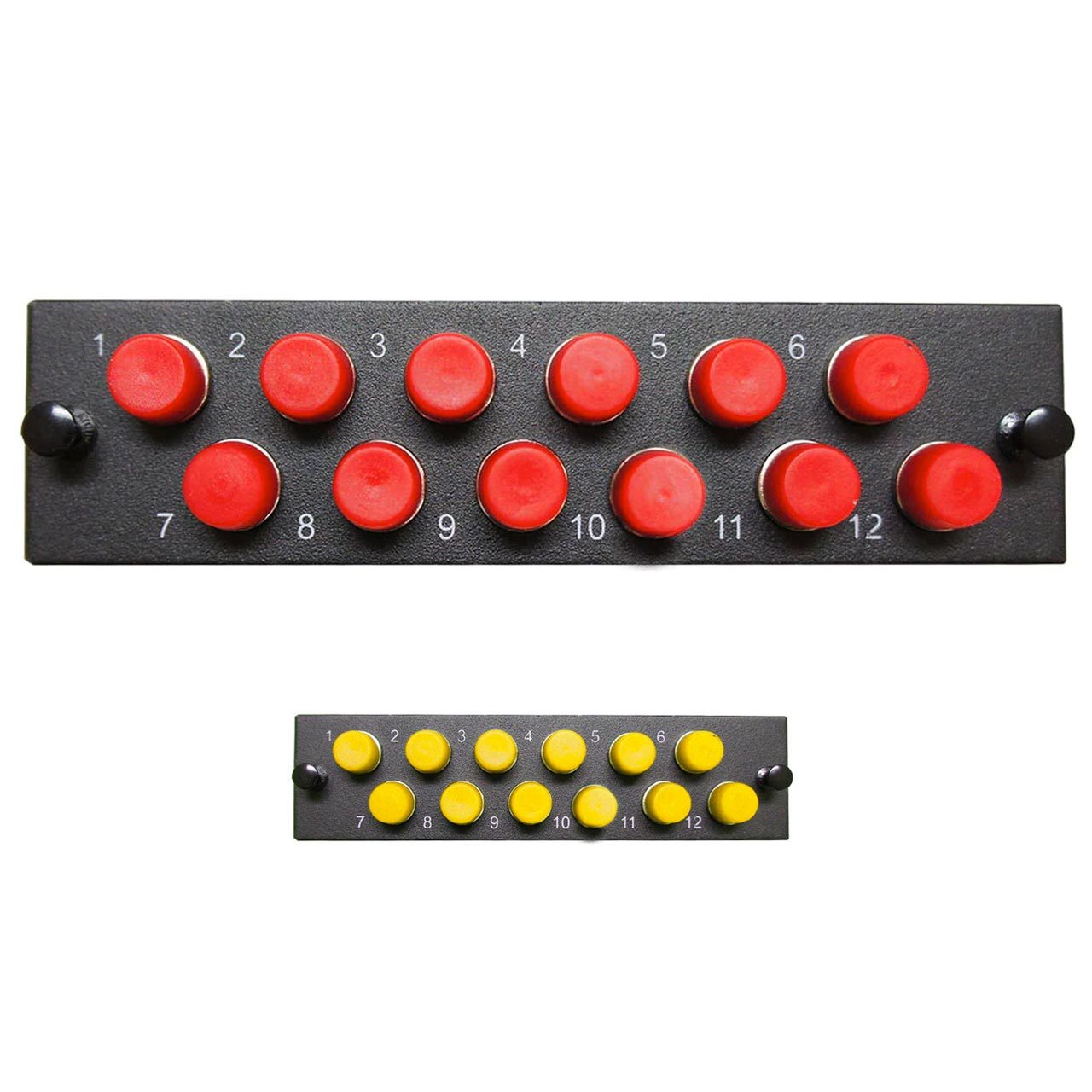 Leviton Compatible Fiber Adapter Panel; 12 FC Simplex Adapters/Ports