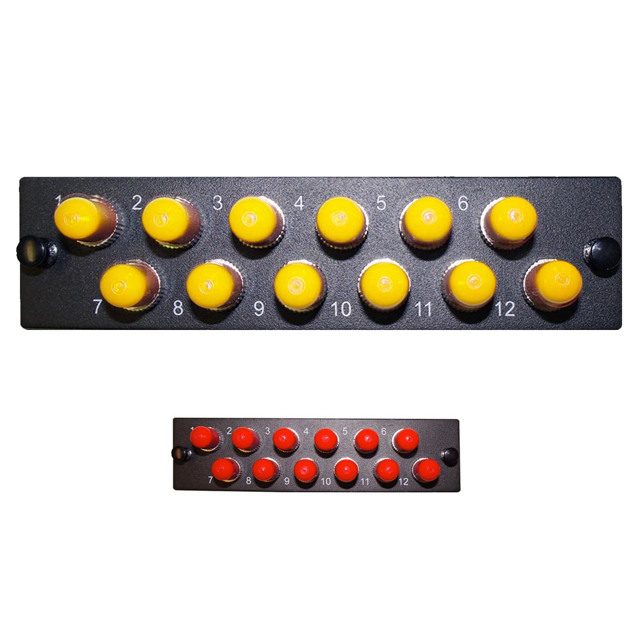 Leviton Compatible Fiber Adapter Panel; 12 ST Simplex Adapters/Ports