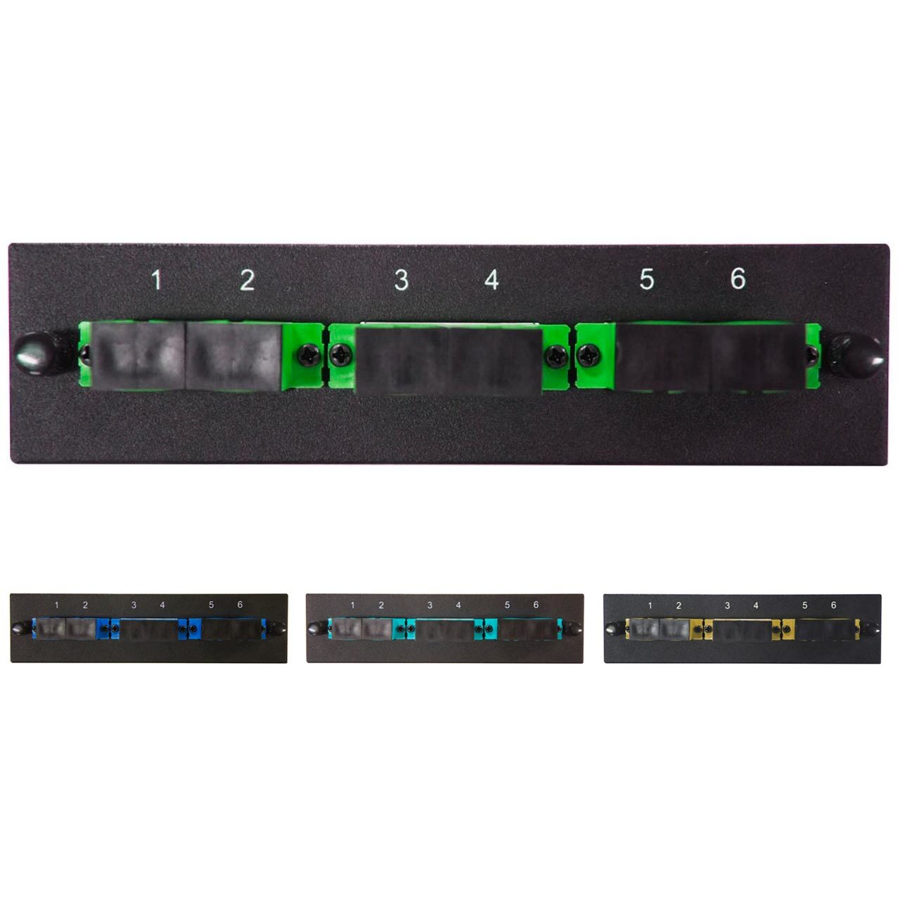 Leviton Compatible Fiber Adapter Panel; 3 SC Duplex Adapters/Ports