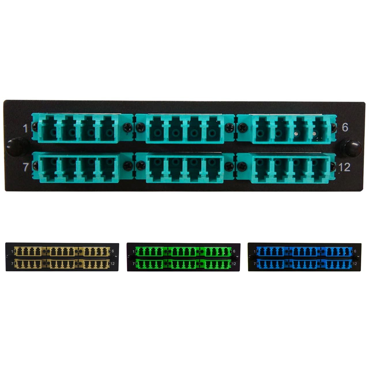 Leviton Compatible Fiber Adapter Panel; 6 LC Quad Adapters/Ports