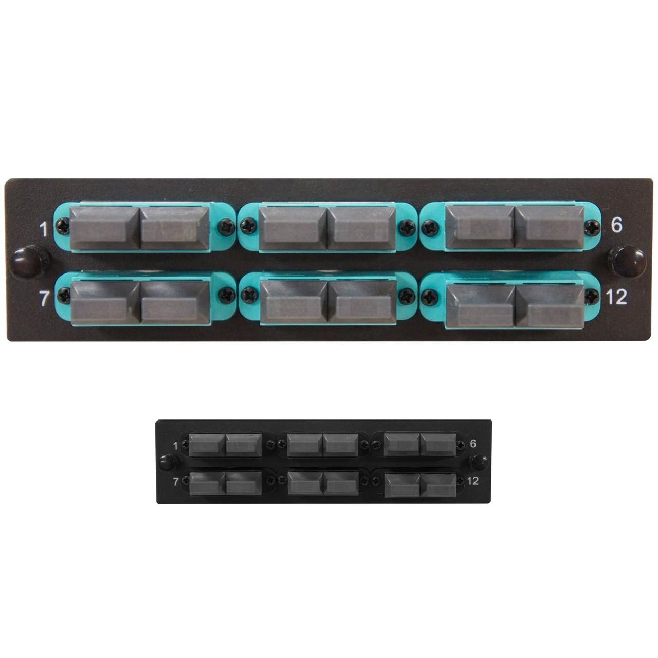 Leviton Compatible Fiber Adapter Panel; 6 MTP Duplex Adapters/Ports