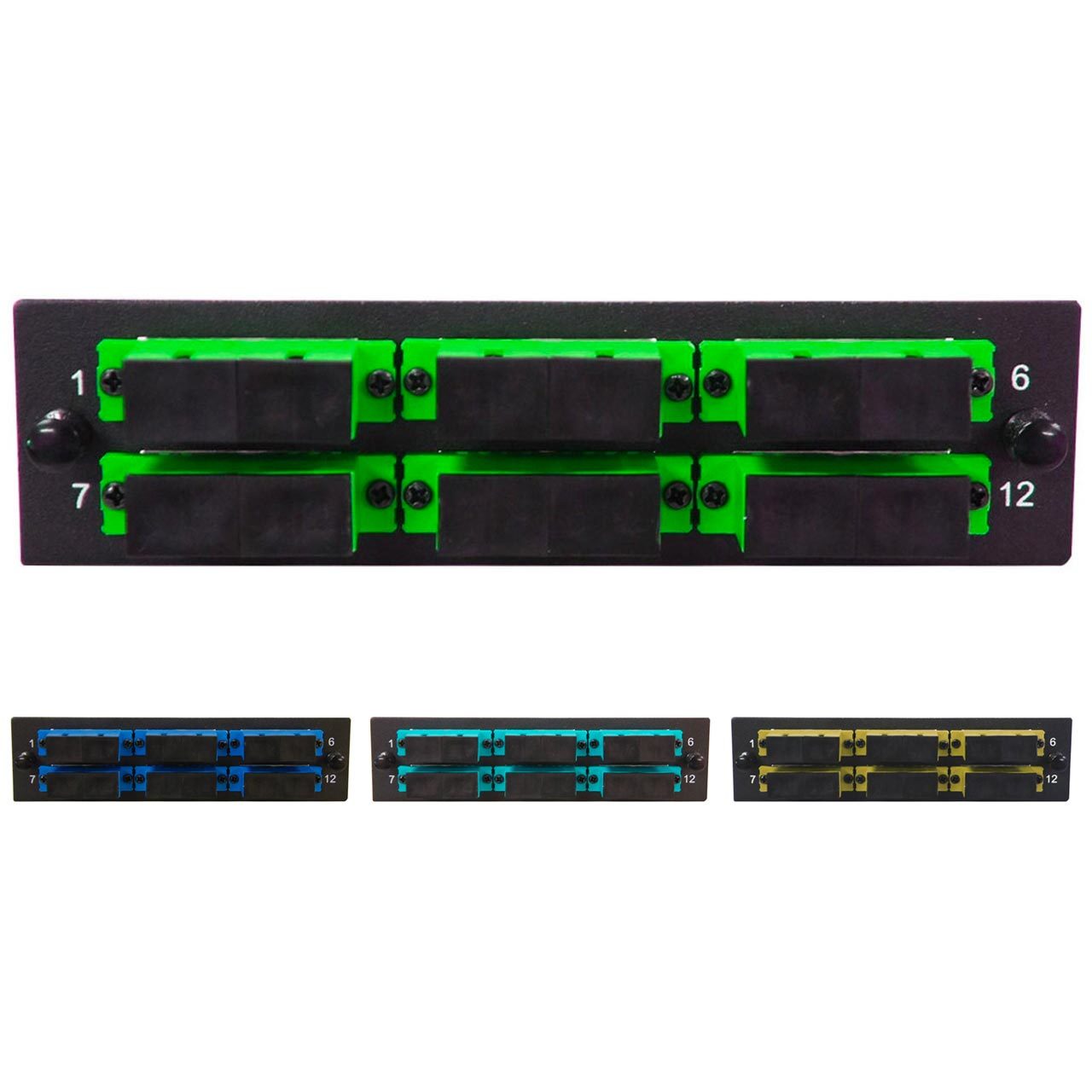 Leviton Compatible Fiber Adapter Panel; 6 SC Duplex Adapters/Ports