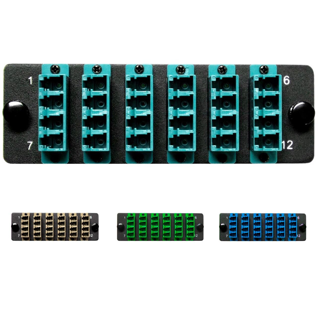 HDA Compatible Fiber Adapter Panel; 6 LC Quad Adapters/Ports